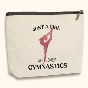 Set Of 12 Gymnastics Themed Pouch, Cream Color